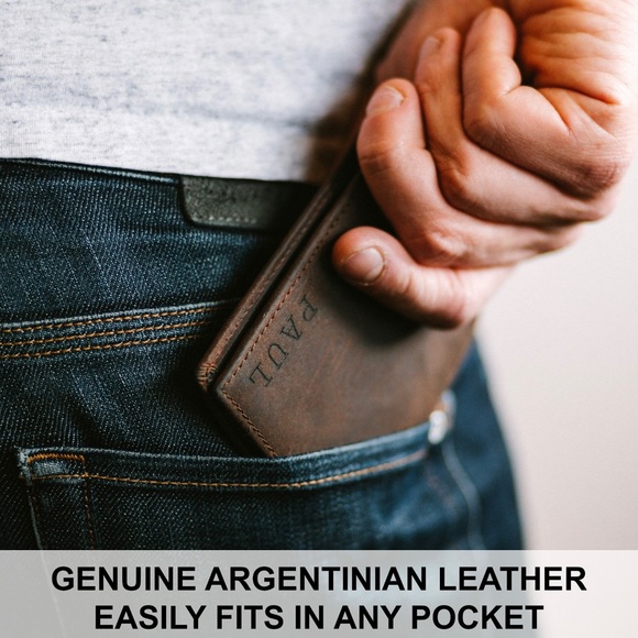 Personalized Wallet, Mens Wallet, Engraved Wallet, Leather Wallet, Custom - Picture 3 of 6